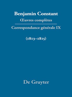 cover image of Correspondance générale 1813–1815